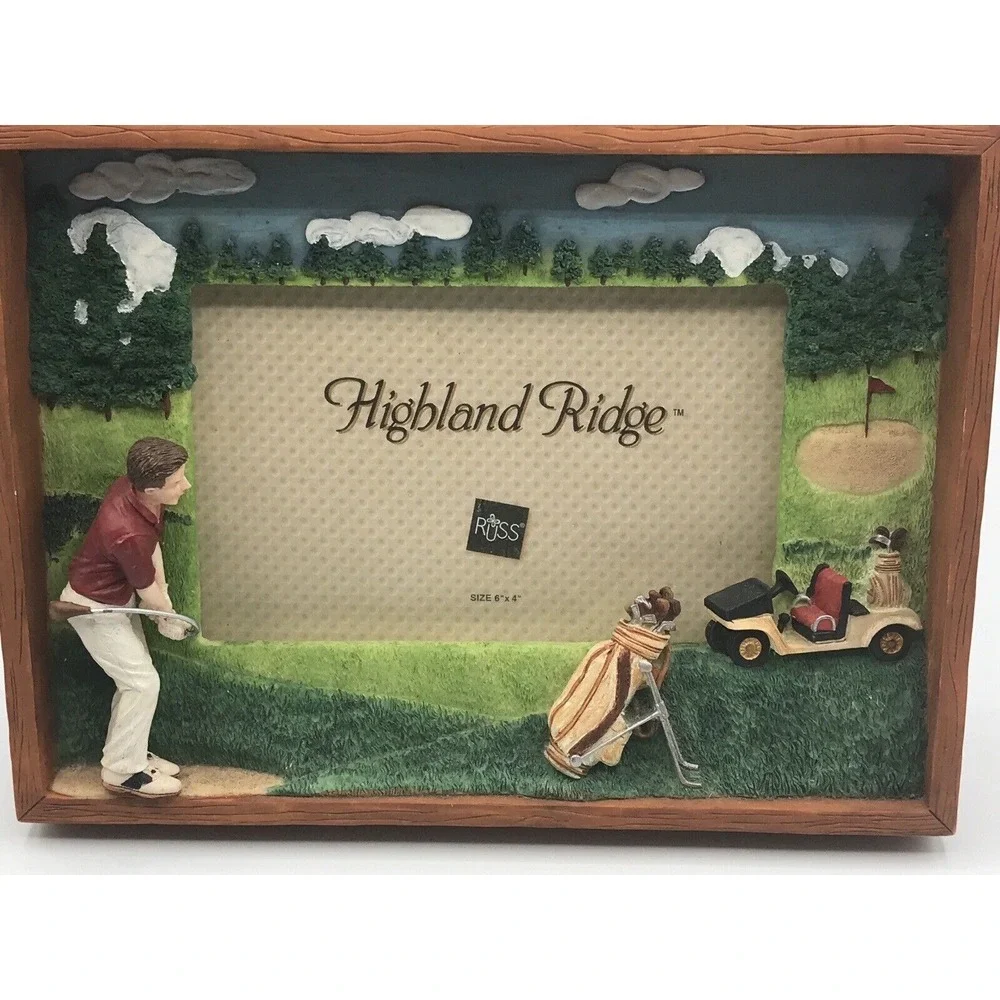 RUSS Highland Ridge 3D Golf Photo Frame‎ Shadowbox - Holds 6x4 EUC